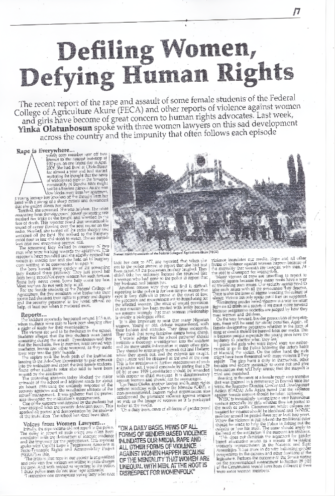 defiling women, defying human rights